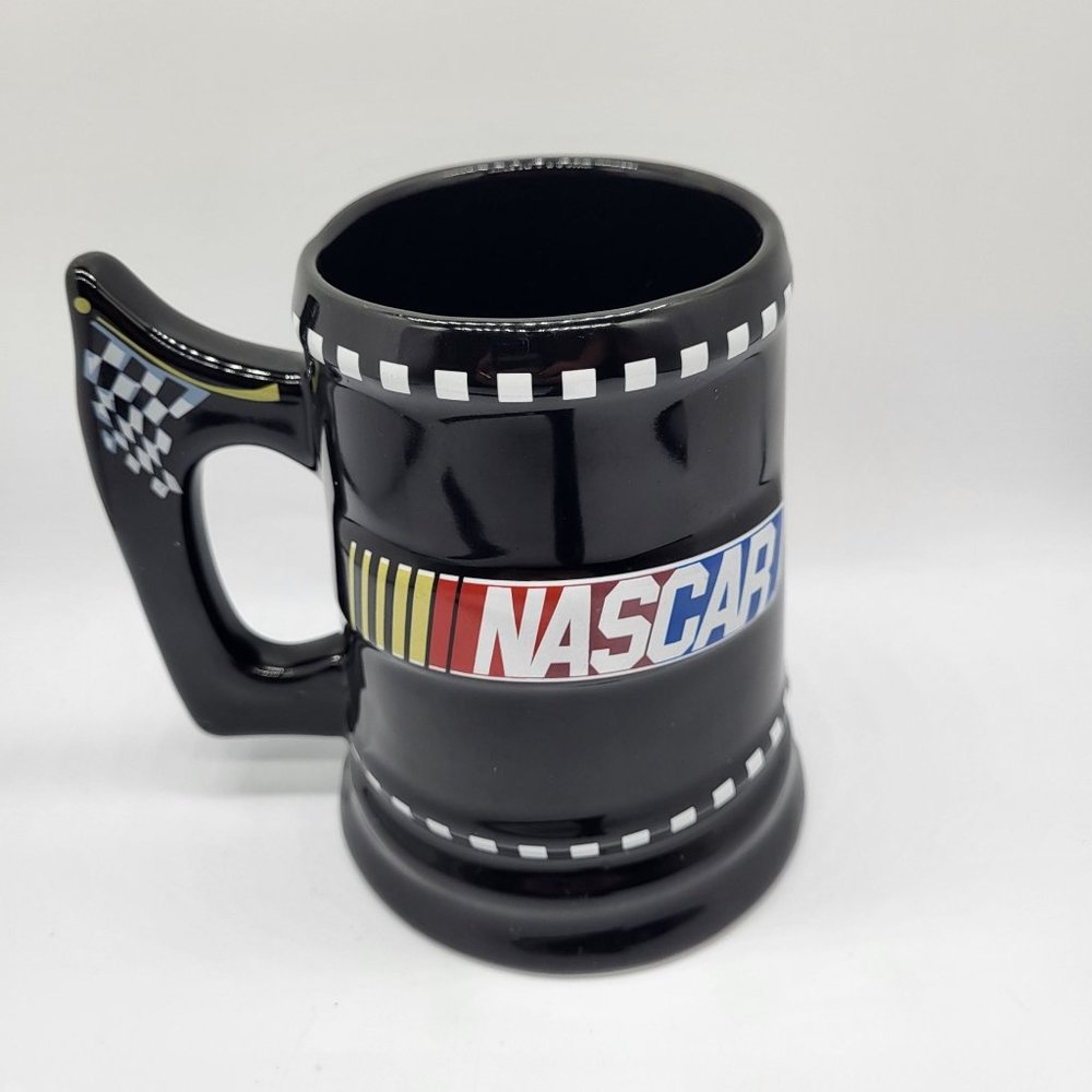 Nascar Flag Handle Racing Large Beer Stein Ceramic Mug 2003 Sherwood